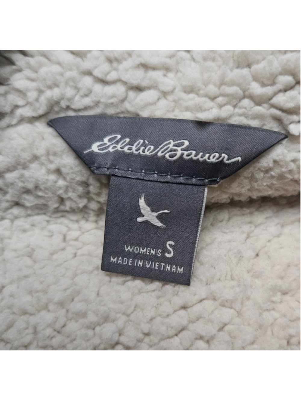 Eddie Bauer Small Red Black Buffalo Plaid Sherpa Cardigan - Picture 4 of 7